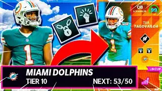 RISING STAR TUA DEBUT HE IS ELITE (BEST 50/50 MIAMI DOLPHINS THEME TEAM MADDEN 22 ULTIMATE TEAM)