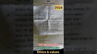 Ethics & values +3 6th semester Compulsory subject 2024 // Utkal University #viral #exam #question