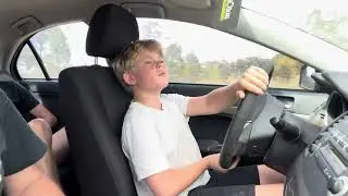 10 year old driving a manual car!