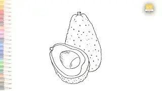 Avocado fruit drawing video | Fruits drawing tutorials | How to draw Avocado step by step
