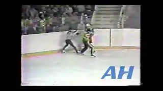 NHL Dec. 28, 1981 Charlie Bourgeois,CGY v Greg Adams,PHI x2 Clips Calgary Flames Philadelphia Flyers