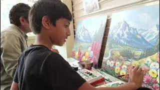 Little Artists from Shayvika Chitra shala painting Nature with Love and Imagination