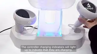 Enhanced Charging Dock with LED Light for Oculus Quest 2, Support Elite Strap wit