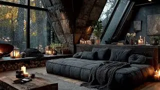 Deep Sleep in Heavy Rain & Fireplace Warmth  Calm Natural Sounds for Relaxation