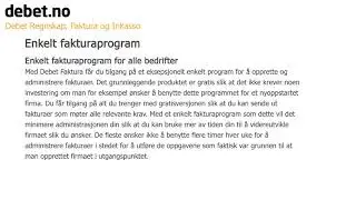 Enkelt fakturaprogram - Debet Faktura og Inkasso