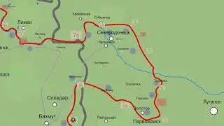 Карта битвы за Донбасс апрель-июль 2022 года. Map of battle of Donbass for april-may 2022