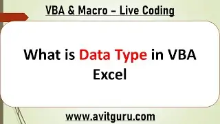 What is Data Type in VBA Excel