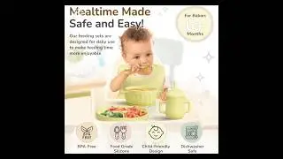 mimi & kiki BPA-Free Silicone Baby Feeding Set #SiliconeBabyFeedingSet #BPAFreeBabyProducts