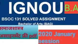 IGNOU| B.A| JANUARY 2020| FULL SOLVED ASSIGNMENT|