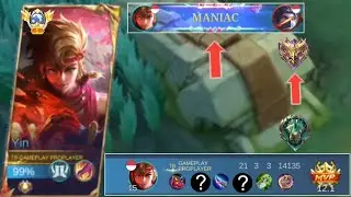 21 Kills + MANIAC!! Yin 100% BROKEN HERO!! - Build Top 1 Global Yin ~ MLBB