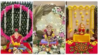 Eco Friendly Ganpati decoration ideas/ simple & easy festival mandap decoration ideas for home