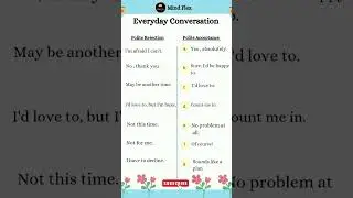 Polite Ways to Say Yes or No | Everyday English Conversation | MindFlex #interactiveenglish #polite