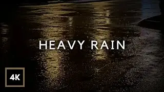HEAVY RAIN all Night in Parking Lot. Sleep in 2 Minutes, Block Noise, End Insomnia, Study. 10hrs