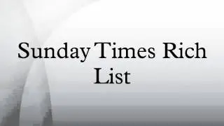 Sunday Times Rich List