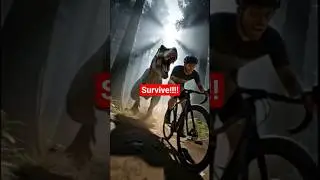 Escape! Hunted by a T-Rex #dinosaur #ancient #cycling #drama