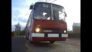 Pohled z kabiny řidiče autobusu MHD, Ikarus 280, Chomutov Železárny - Vodní + jiné pohledy z jízdy