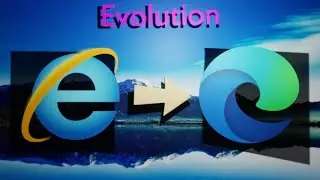 evolution Of microsoft edge (internet explorer) logo animation