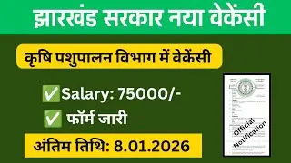 Jharkhand New Vacancy 2025 Form apply शुरू| Salary 75000/-, All Male/Female can apply