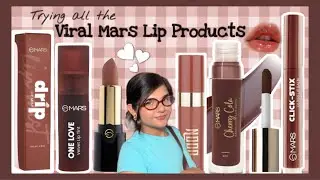 Trying all the *VIRAL* MARS Lip Tints 🍓 Under ₹299 ?? Velvet Tint, Lip drip Mist, Cherry Cola Gloss🤎