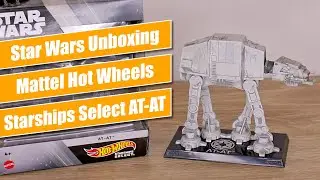 Star Wars Hot Wheels Unboxing - Starships Select AT-AT (with Action Fleet Comparison)