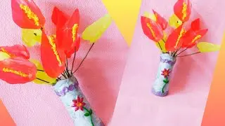 Beautiful Anthurium Flowers // Cute Flowers Using Plastic Carry bags // JS Cool Crafts