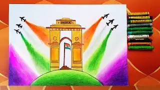 How to Draw Republic Day 2022 | Easy 26 January Drawing School step by step for beginners