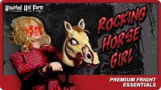 Haunted Hill Farm 3.2 ft. Voice & Sound-Sensor Rocking Horse Girl Halloween Animatronic