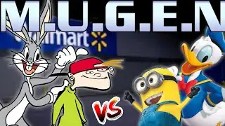 M.U.G.E.N: Kevin & Bugs Bunny vs Dave The Minion & Donald Duck #mugen