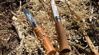 #35 ⚖️ 🆚 Comparison Opinel 8 Factory Edge vs Convex Edge - Feathersticking Cutting Feather Stick
