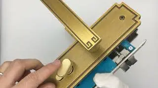 Antique Brass Interior Double Door Handles Lock Mortise Lock Set Security Lock