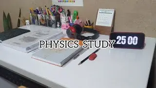 Study with me 1 hour | Pomodoro 25/5 | physics study |Calm music | No talking
