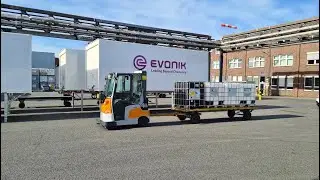 4am Robotics | Outdoor Autonomous Tugger Train is put to the test at Evonik