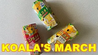 Lotte Koala&rsquo;s March Chocolate, Strawberry & Whole Wheat Biscuit Flavors Open Box ロッテ コアラのマーチ いちご 全粒粉