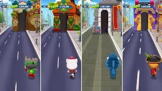 Talking Tom Gold Run Splashy Tom vs Cowboy Angela vs Shark Hank vs Pirate Ginger Android Gameplay 