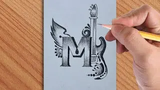 How to make cool tattoo of M letter with pencil || amazing pencil drawing || simple idea
