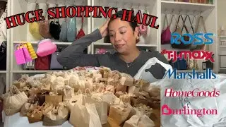 HUGE SHOPPING HAUL!! 🛍️ TJMAXX, MARSHALLS, HOMEGOODS, ROSS & BURLINGTON 👛