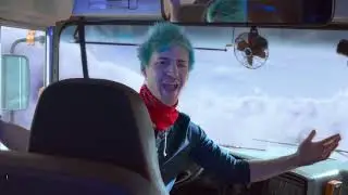 Ninja blows up the Battle Bus