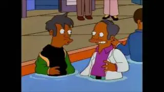 Apu Goes To A Party And Falls In The Pool - The Simpsons