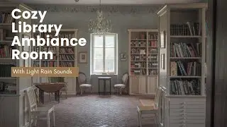Home Library with Light Rain Sounds - Cozy Country Cottage Ambiance for Study, Sleep and Relaxation