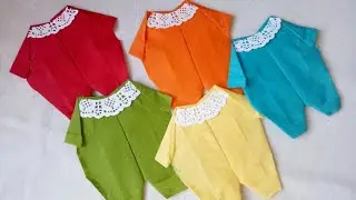 طي المناديل على شكل بذلة بيبي😉 تعلميهم خطوة بخطوة👌 وديريهم مشروع مربح من البيت 🤩وبيعيهم في الفايسبوك
