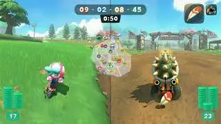 Mario Kart World: Toadette & Bowser as team in Coin Runners