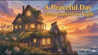 Ghibli Style Cliff House Couple &mdash; A Peaceful Day From Sunrise to Night | Cozy Anime Life 4K