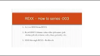 REXX Programming | How To Series | 003 | SDSF through REXX