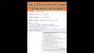 Java program for count Character in String #java #javaprogramming #javascript #shorts #interview