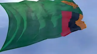 Zambia: Waving Flag and National Anthem