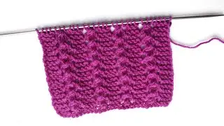 Фактурный полуажурный  узор спицами/ Openwork knit pattern
