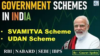 SVAMITVA Scheme | UDAN Scheme | Govt Schemes | Banking Exam | RBI Gr B | SEBI | LIC AAO| SBI PO