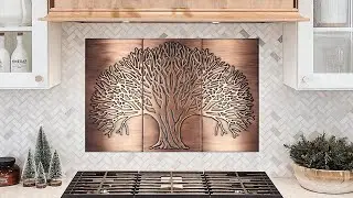 Tree of life - Set of 3 Handmade tiles - 100% Copper, Stainless Steel or Brass.
