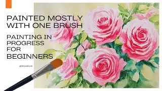Loose Pink Roses Watercolor Tutorial | Relaxing Floral Painting Process #watercolorforbeginners #art
