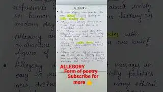 ALLEGORY||form of poetry||English literature #shorts